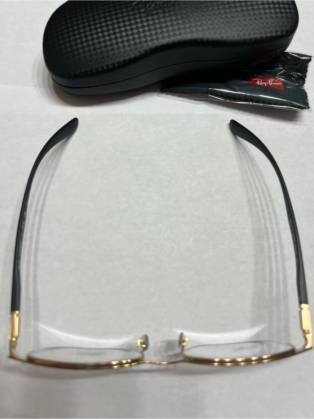 Ray-Ban 6513 Liteforce Semi-Rimless Glasses in Black and Gold - Picture 3 of 5